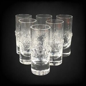 Iittala Niva Shot Glasses Ice Band Cordial Set of 6 Tapio Wirkkala 1970s Vintage